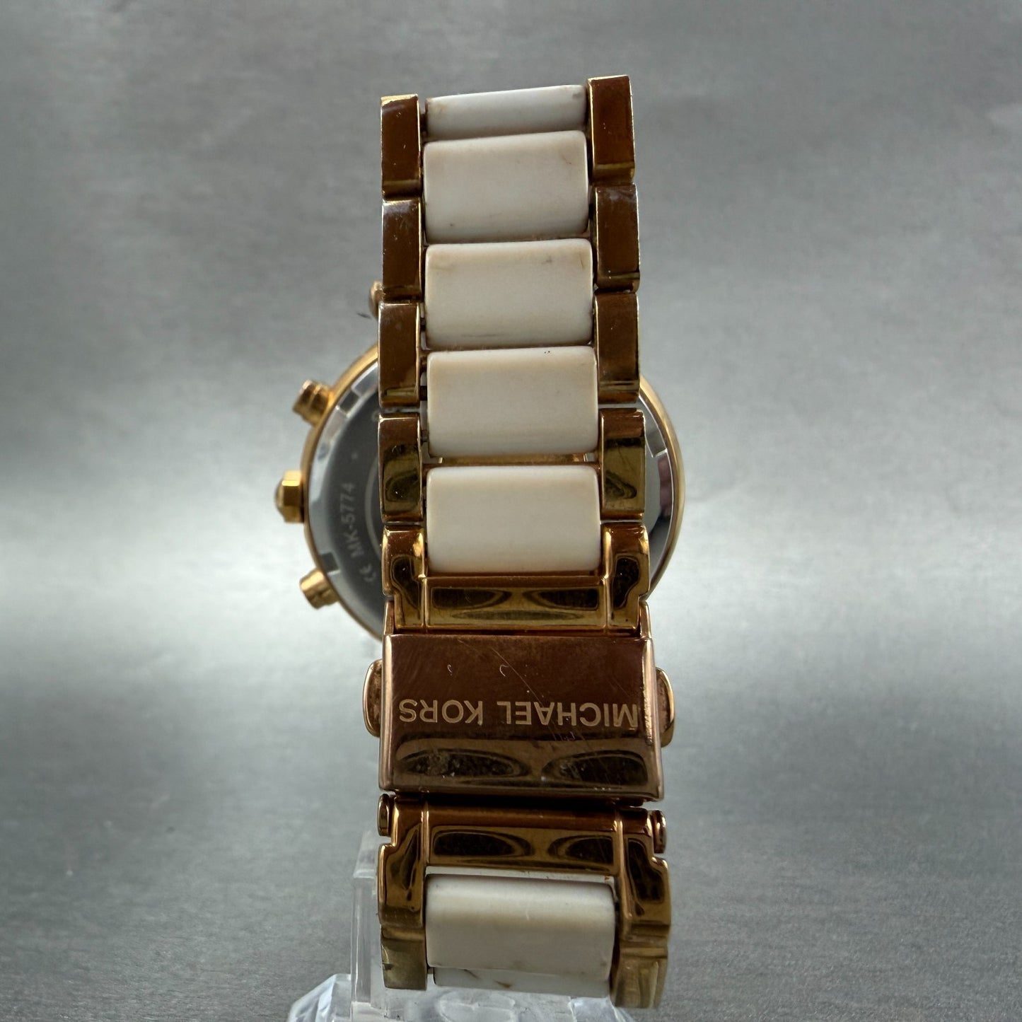 Michael Kors Parker Watch Women 39mm White Dial Rose Gold Tone Date New Battery7