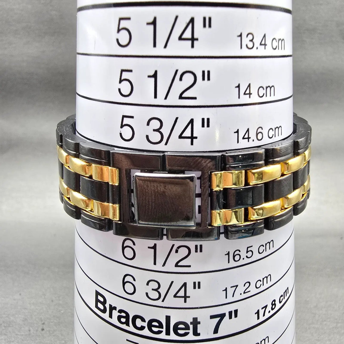 Seiko Watch Men 35mm Black Dial Black & Gold Tone Daydate Round V733-6C49 NewBat9