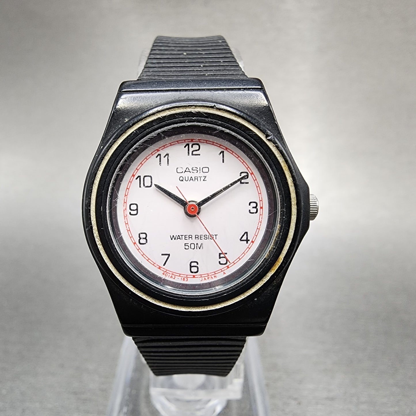 Casio Watch Women 24mm White Dial Black Tone Round LQ30W New Battery0