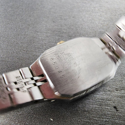 Seiko Watch Women 17mm Silver Dial Two Tone Rectangle 2Y005279 New Battery9