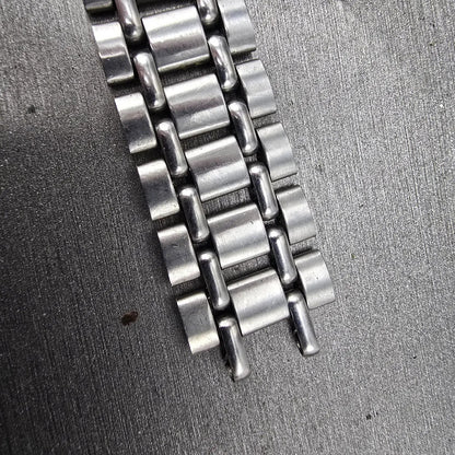 Seiko Bracelet 17mm Stainless Steel Silver Tone Tri Folding Clasp VTG Japan5