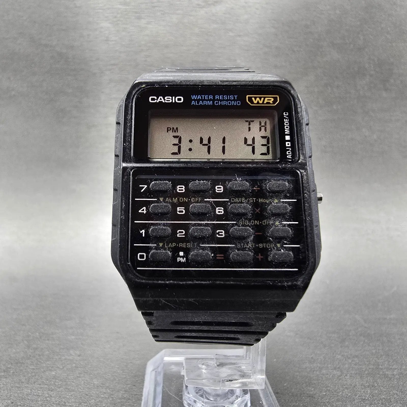 Casio Calculator CA-53W Watch Men 34mm Black Alarm Chronograph New Battery AB5
