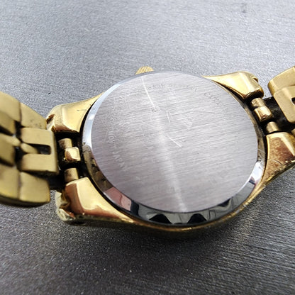 Citizen Watch Women 23mm White Dial Gold Tone Date Round 1012S066612 New Batt9