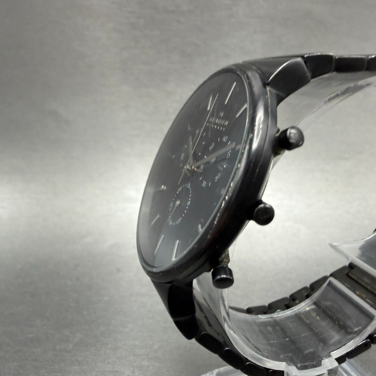 Skagen Chronograph Watch Men 40mm Black Dial Black Tone Round SKW6110 New batt2