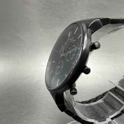 Skagen Chronograph Watch Men 40mm Black Dial Black Tone Round SKW6110 New batt2