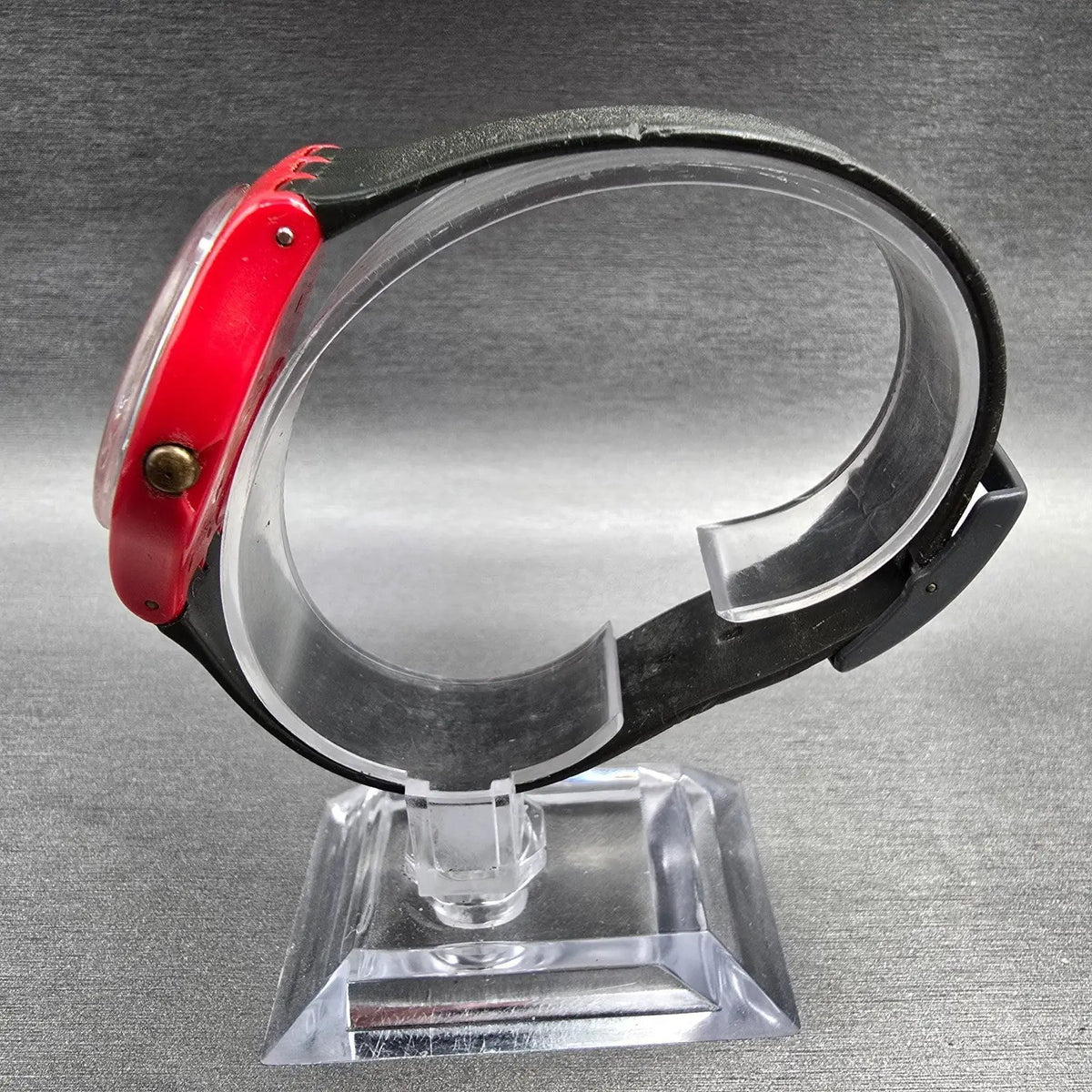 Swatch Compu-Tech Watch Men 34mm Gray Dial Red Case Date GR401 New Battery6