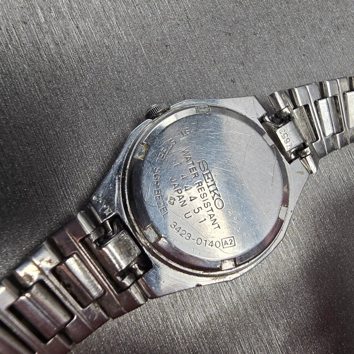 Seiko SQ Watch Women 24mm White Dial Two Tone Daydate Round 5423-0140 New Batt10