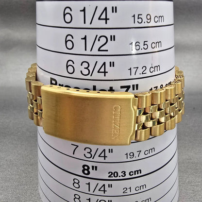 Citizen President Watch Men 35mm Blue Dial Gold Tone Daydate 6100-R00391 New Bat11