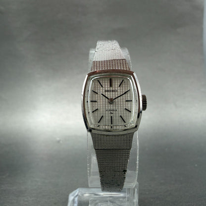 Seiko Watch Women 17mm Silver Dial Silver Tone Rectangle Manual 11-3610 Runs5