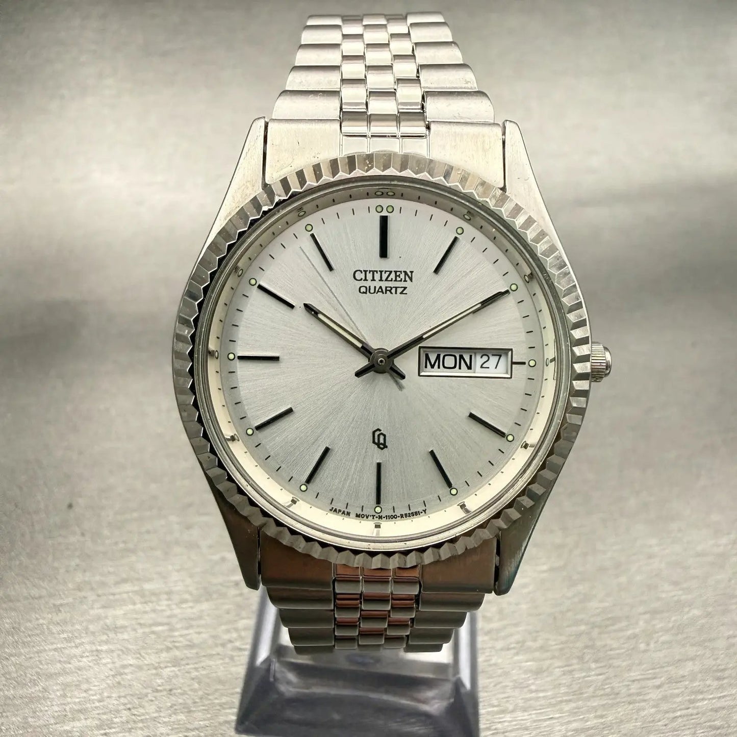 Citizen President Watch Men 35mm Silver Dial Silver Daydate Round New Battery0