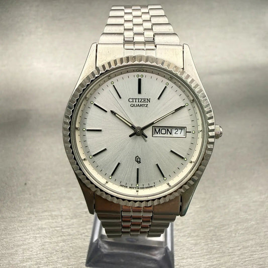 Citizen President Watch Men 35mm Silver Dial Silver Daydate Round New Battery0
