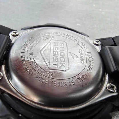 Casio G-Shock AWG-100C Watch Men 47mm Black Silver Alarm Chrono Solar Works JP9