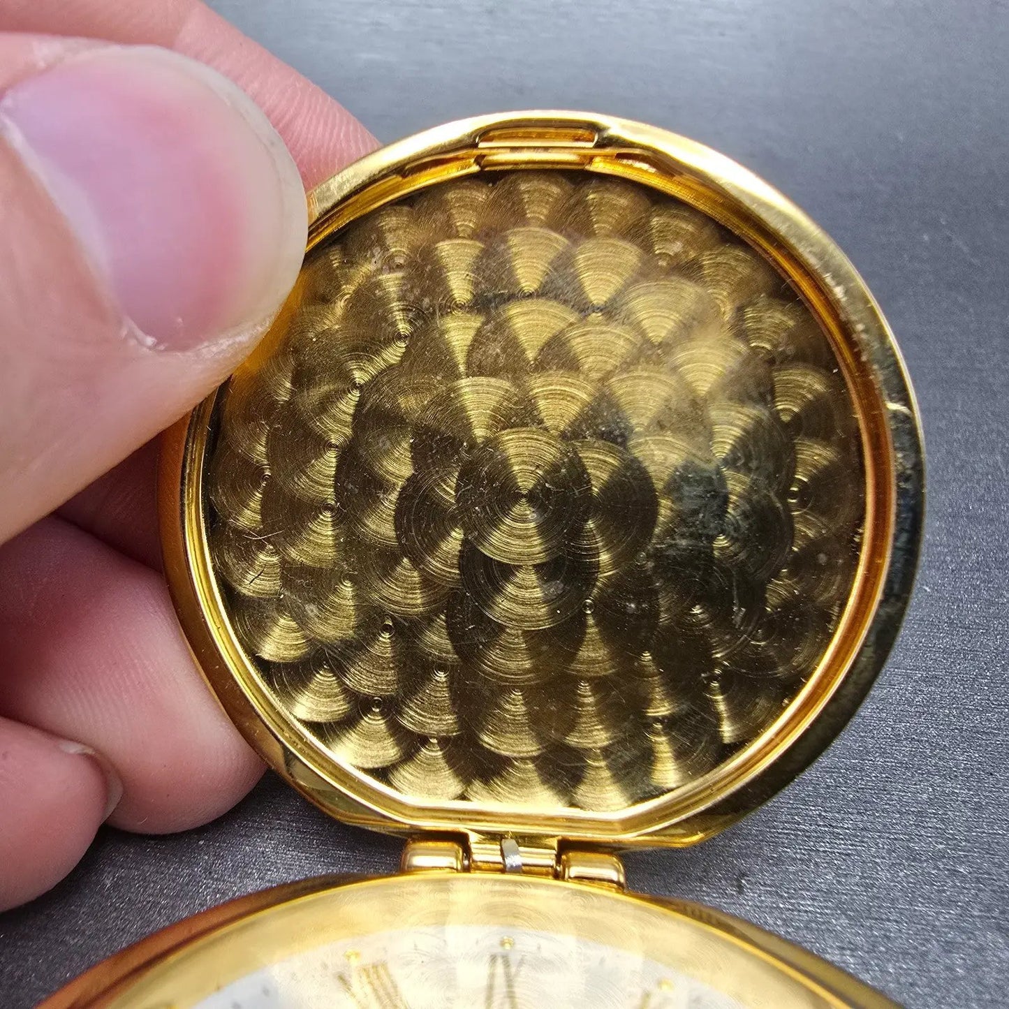 Seiko Pocket Watch Men 46mm White Dial Gold Tone Round V701-0B89 PARTS6