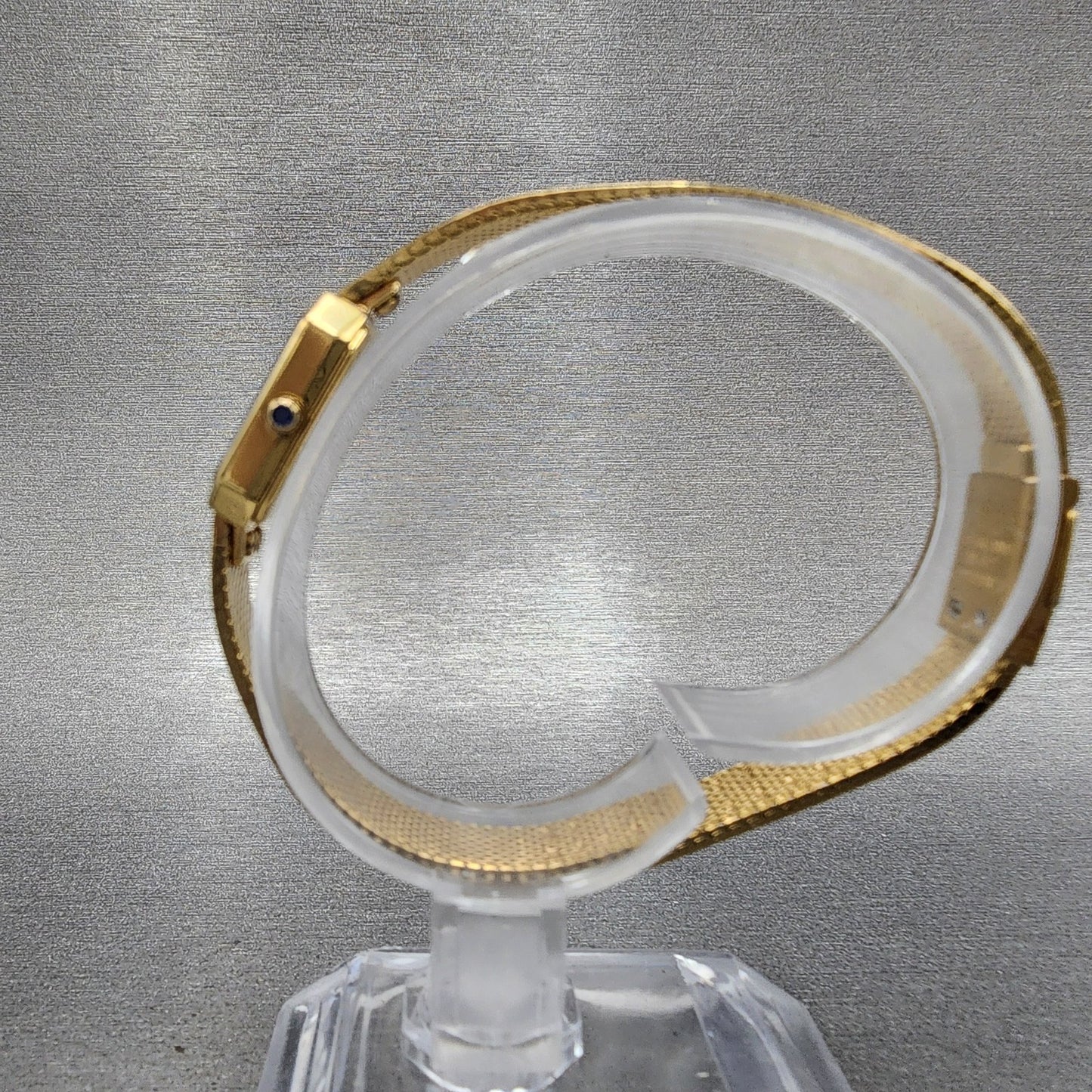 Seiko Lassle Tank Watch Women 16mm Blue Dial Gold Tone 4n005409 PARTS7