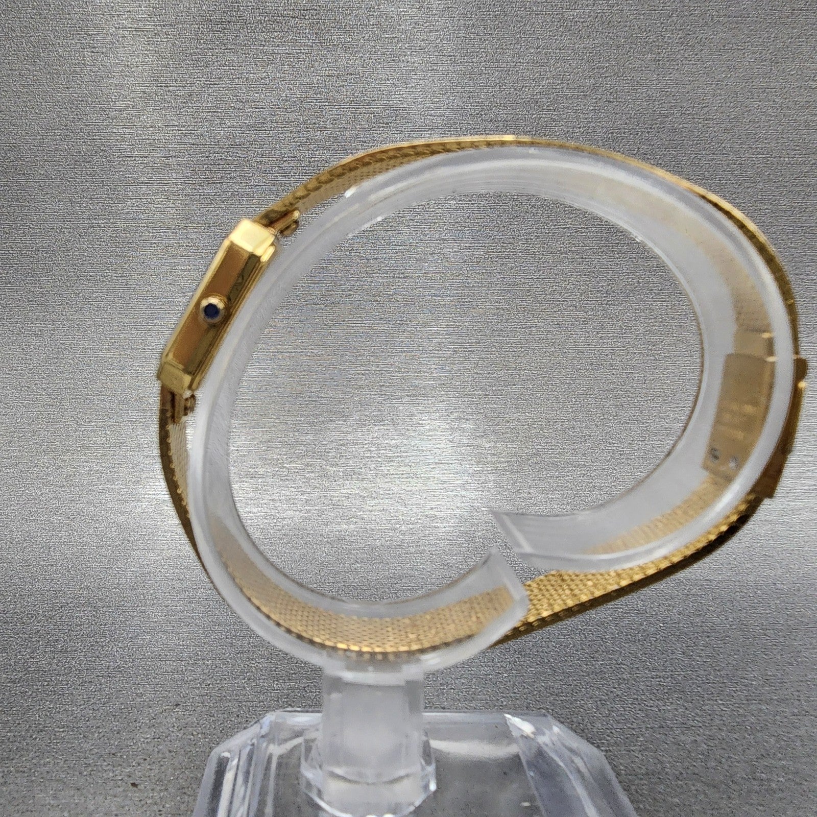 Seiko Lassle Tank Watch Women 16mm Blue Dial Gold Tone 4n005409 PARTS7