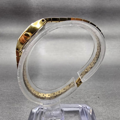 Citizen CQ Watch Women 17mm Black Dial Gold Tone Rectangle 3220-S20889 New Batt6