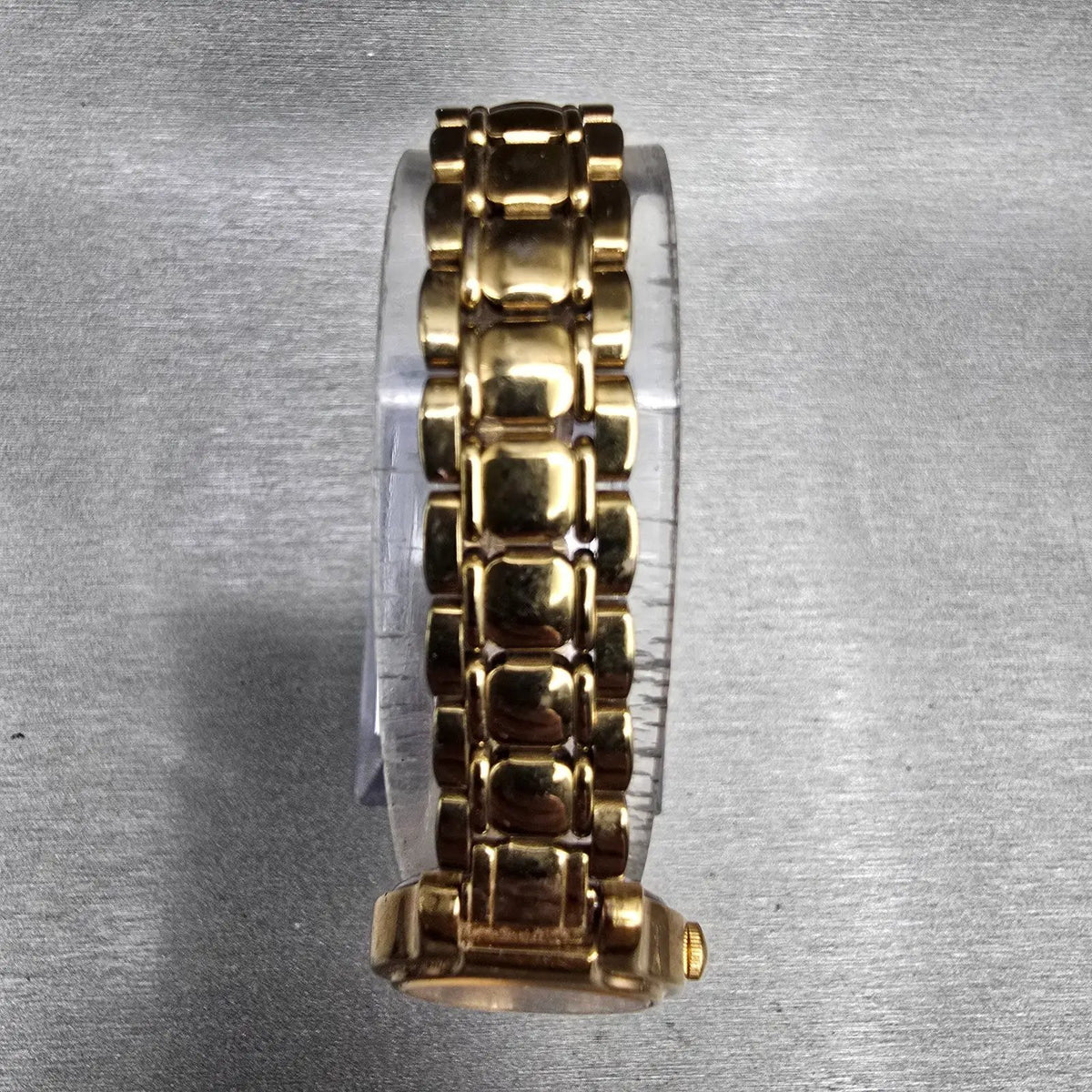 Seiko Watch Women 19mm Gold Dial Gold Tone Round V401-0289 New Battery VTG JPK4