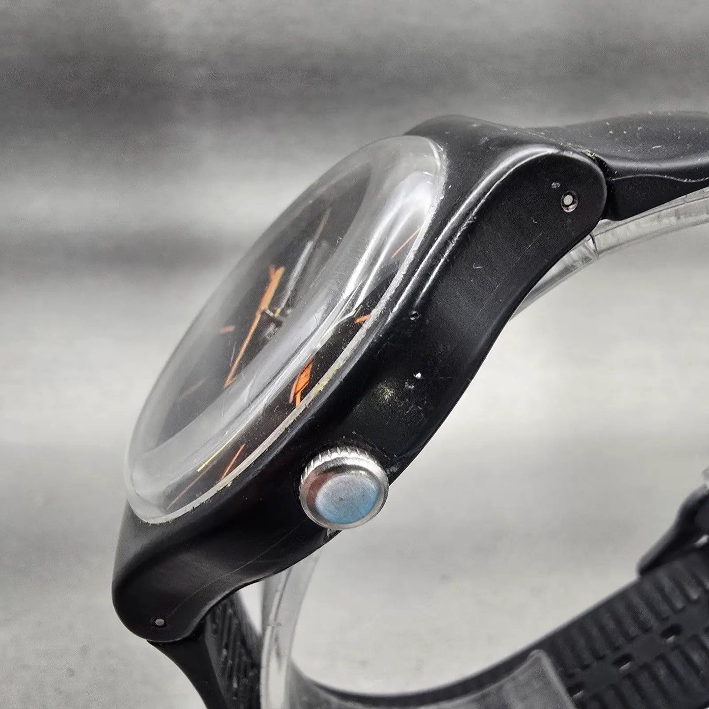 Swatch DARK REBEL Watch Men Black Dial Black Tone Daydate SUOB704 New Battery2