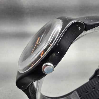 Swatch DARK REBEL Watch Men Black Dial Black Tone Daydate SUOB704 New Battery2