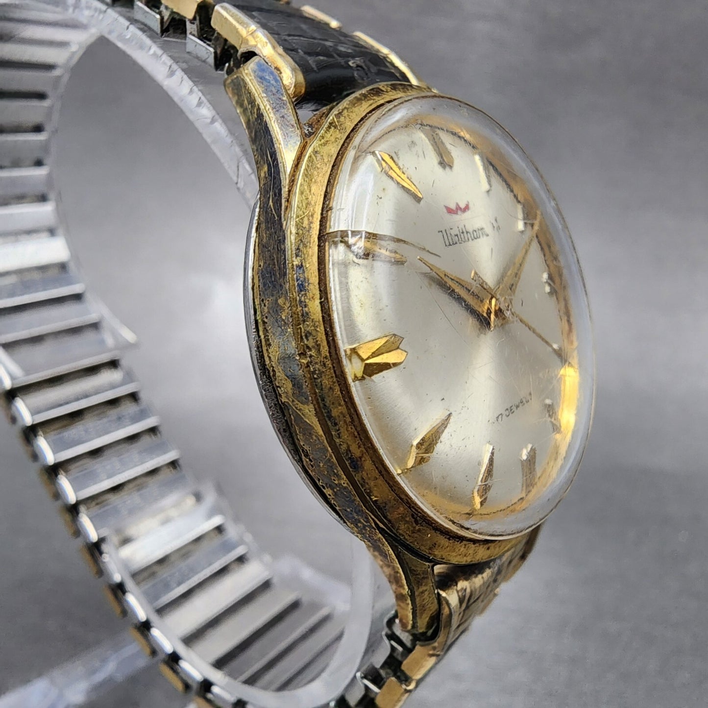 Waltham Watch Men 33mm Champange Dial Gold Tone Round Manual Wind Runs Cal WXO