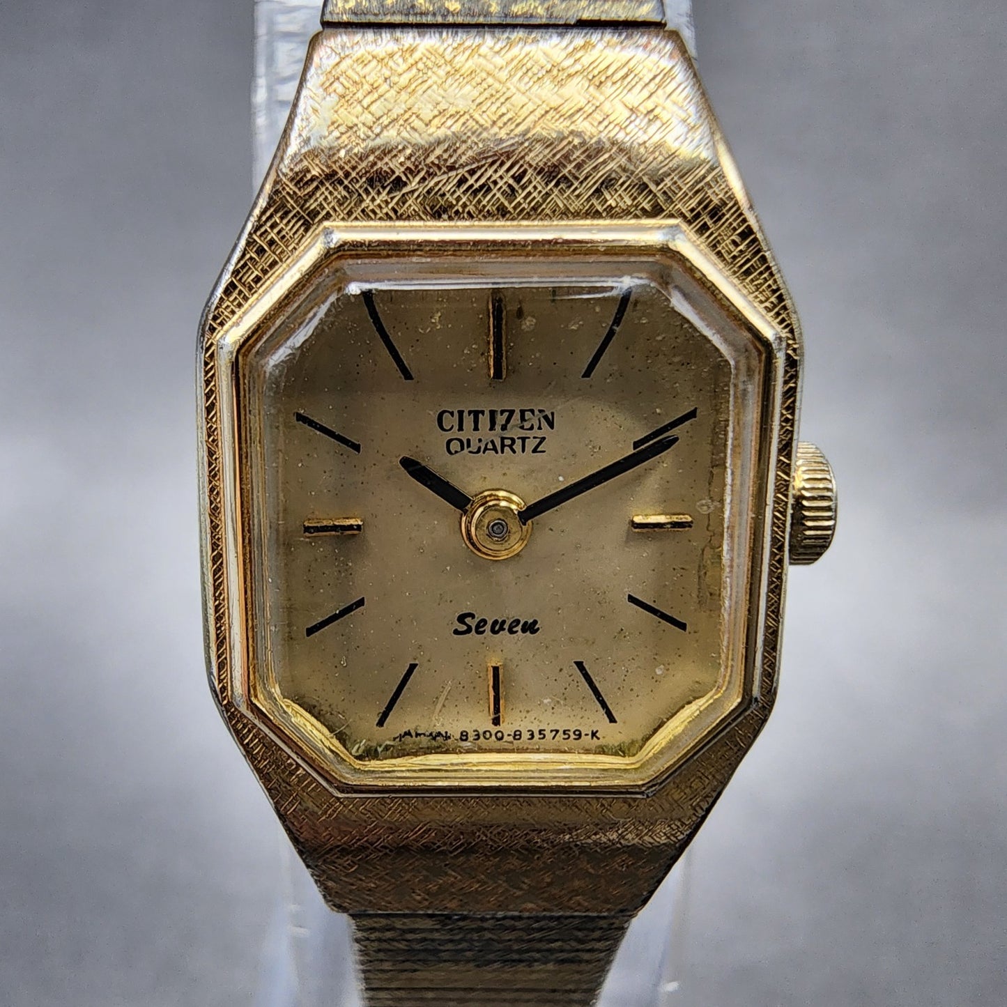 Citizen Seven Watch Women 16mm Gold Dial Gold Tone Octagon New Battery VTG1