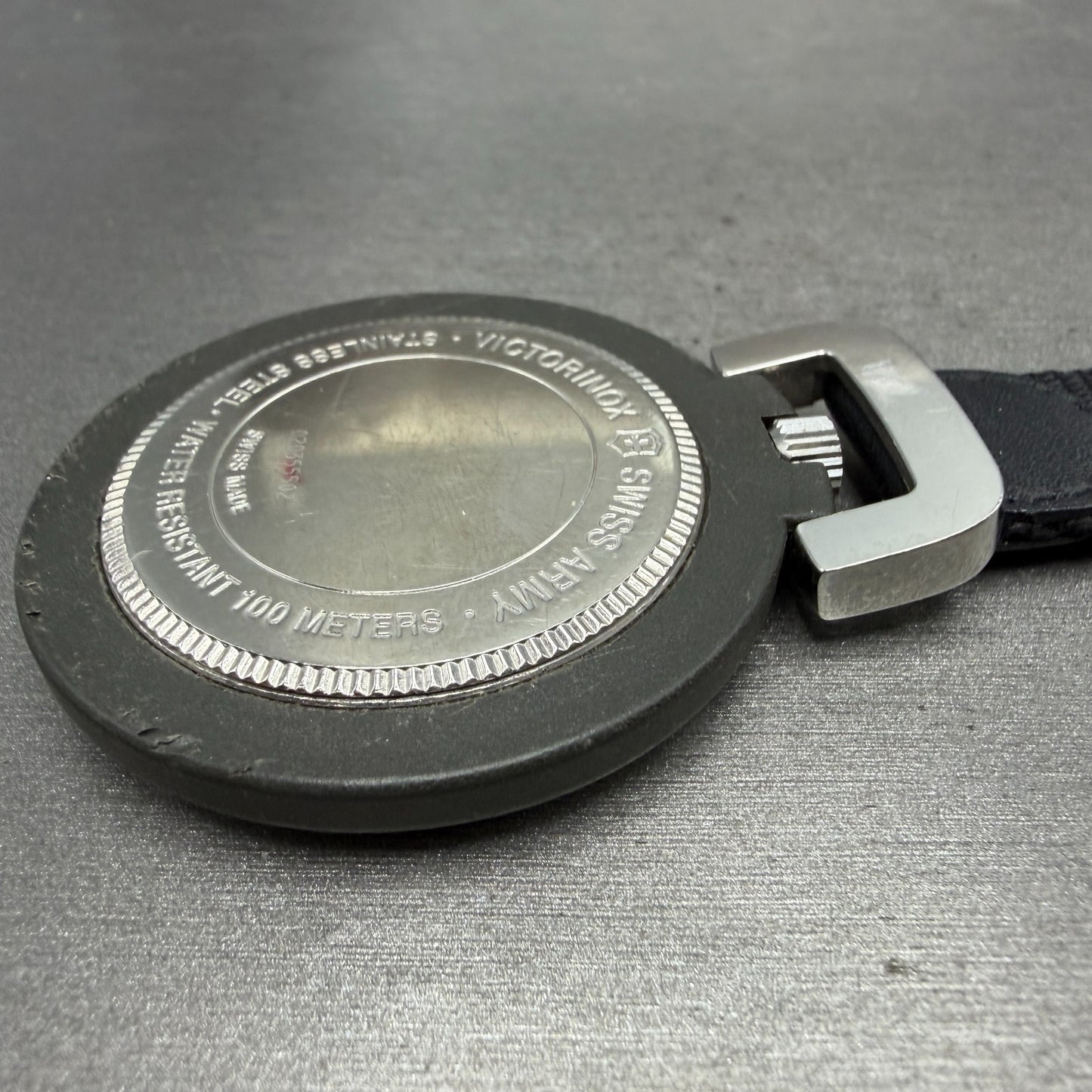 Victorinox Swiss Army Pocket Watch Men 48mm White Dial Black Round New Battery11
