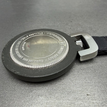 Victorinox Swiss Army Pocket Watch Men 48mm White Dial Black Round New Battery11