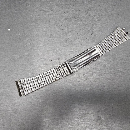Seiko SQ Bracelet 20mm Stainless Steel Silver Tone Tri Folding Clasp VTG 610508
