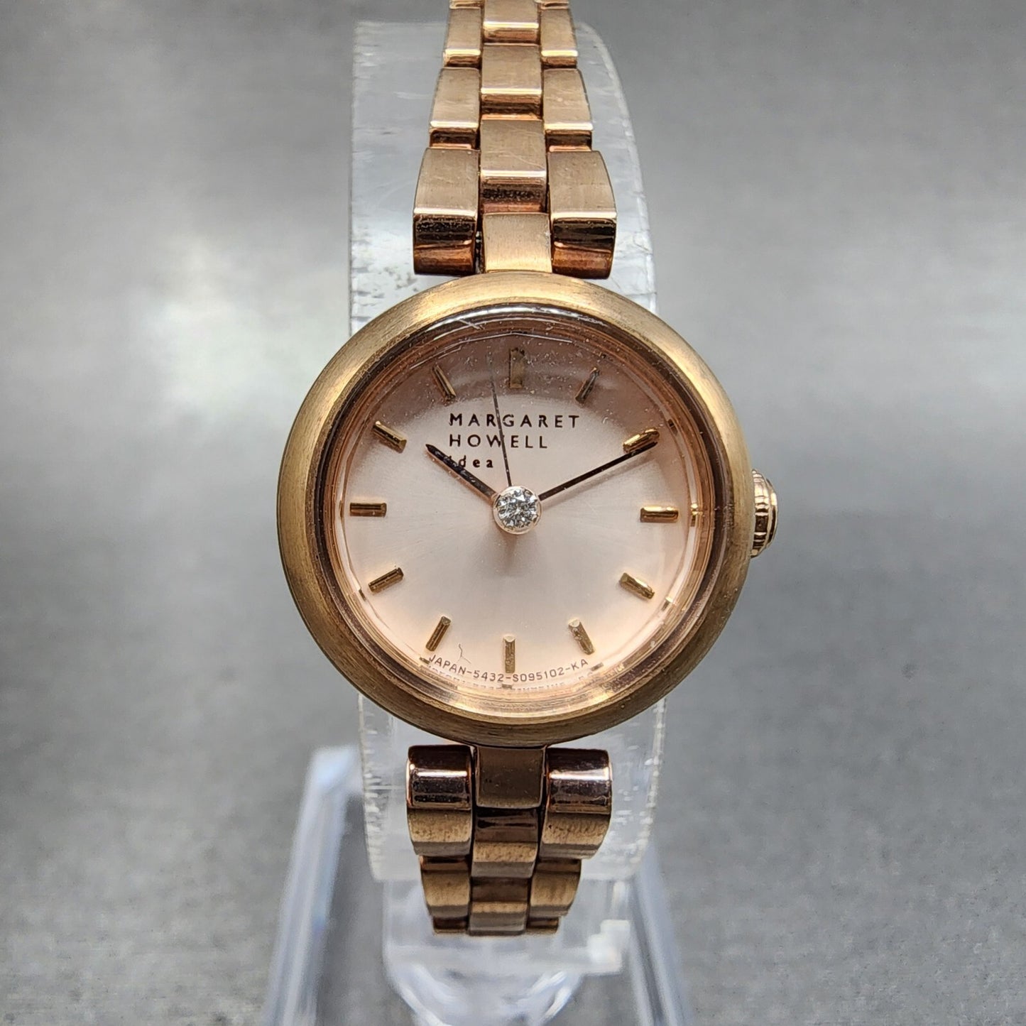 Margaret Howell Watch Women 21mm White Dial Rose Gold Tone Round New Battery1