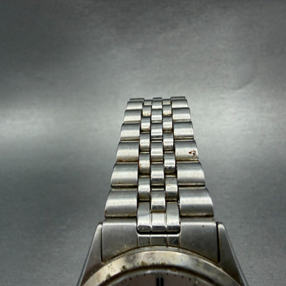 Citizen CQ Watch Men 36mm Silver Dial Silver Tone Daydate 6100-S96389 NewBattery4