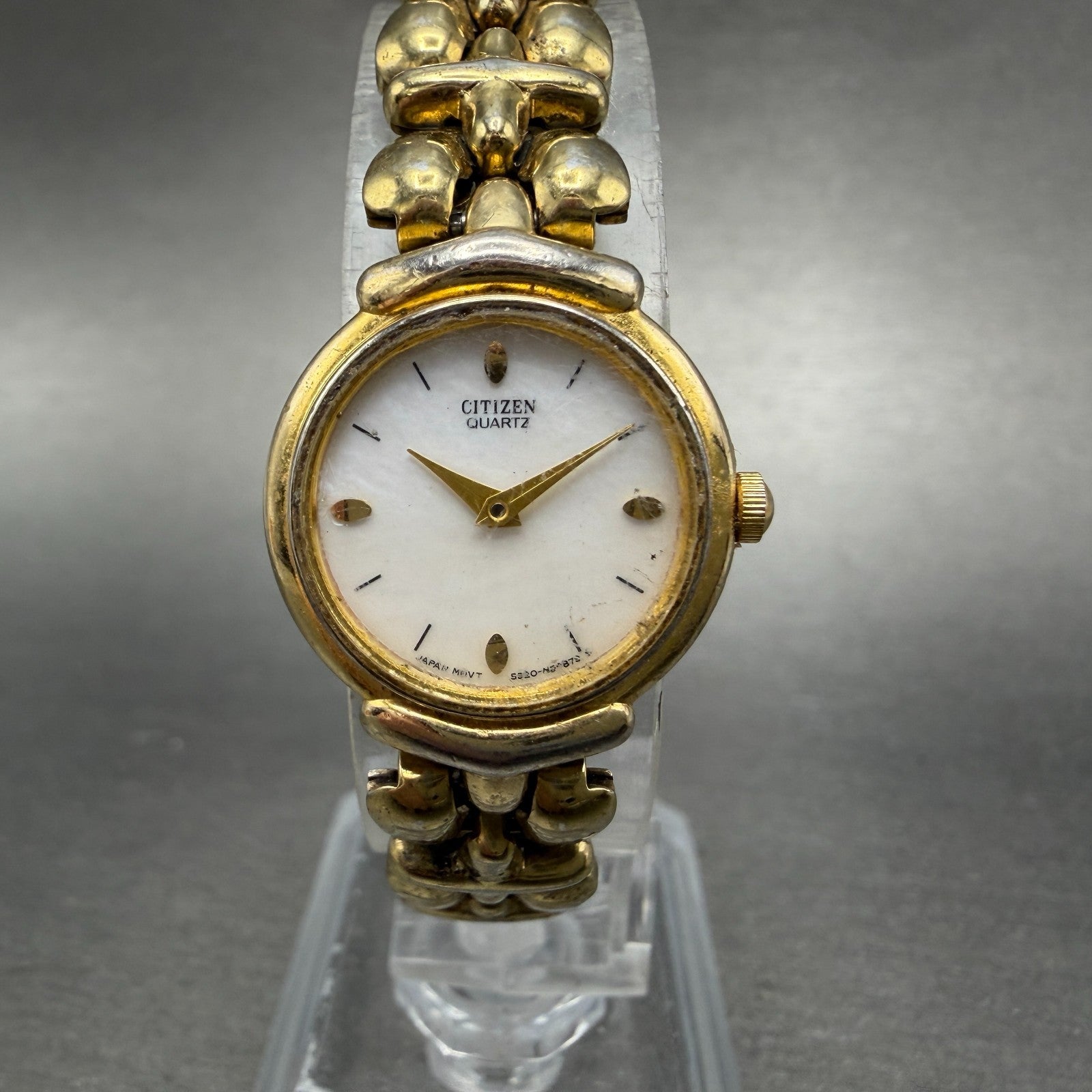 Citizen Watch Women 20mm MOP Dial Gold Tone Round 5920-S59891 New Battery0