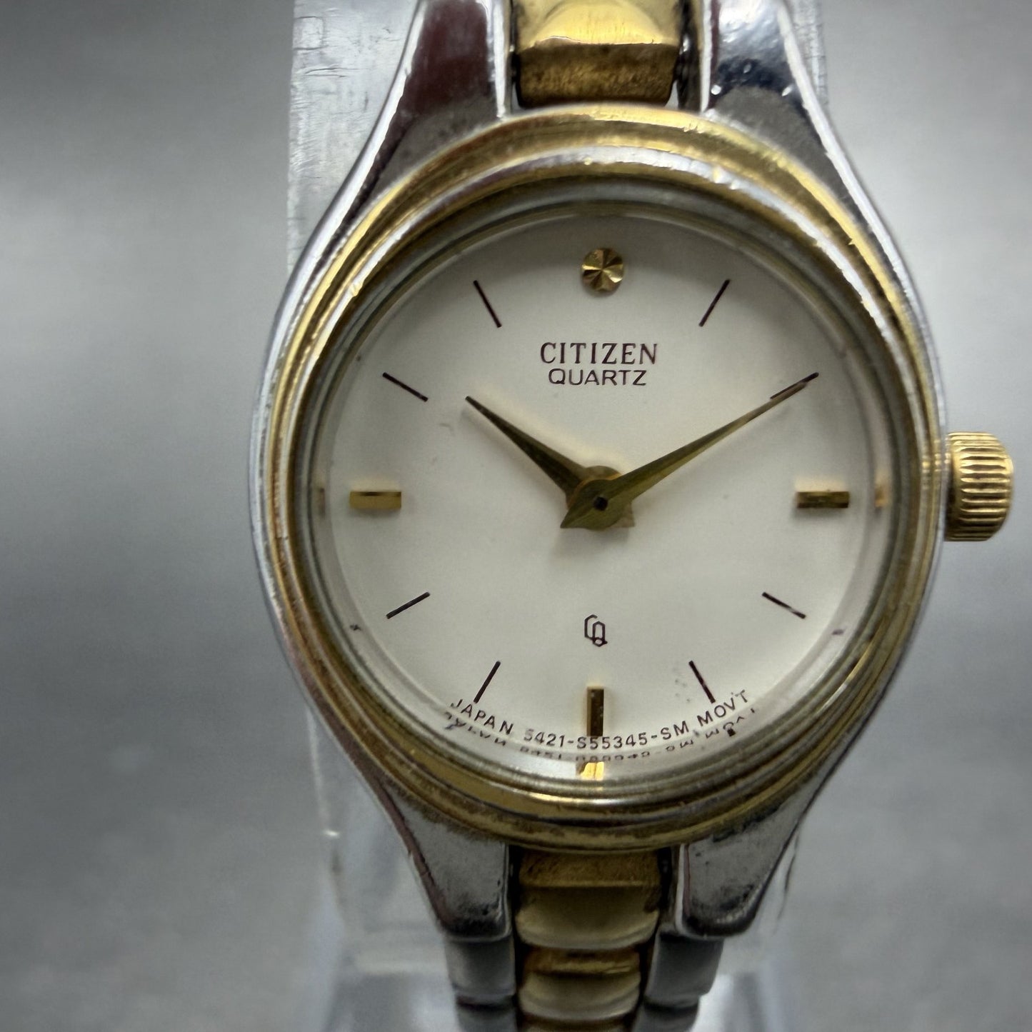 Citizen Watch Women 18mm White Dial Two Tone Oval 5421-S17888 New Battery VTG1