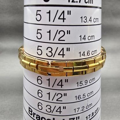 Seiko Watch Women 13mm Gold Dial Gold Tone Rectangle 2E20-7479 New Battery VTG9