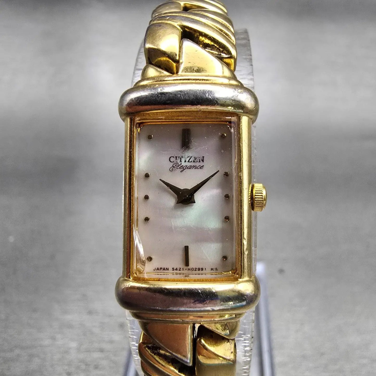 Citizen Elegance Watch Women 13mm MOP Dial Gold Tone 5421-H01407 New Battery0