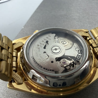 Seiko 5 Automatic President Watch Men 36mm Champagne Dial Two Tone Daydate Runs9