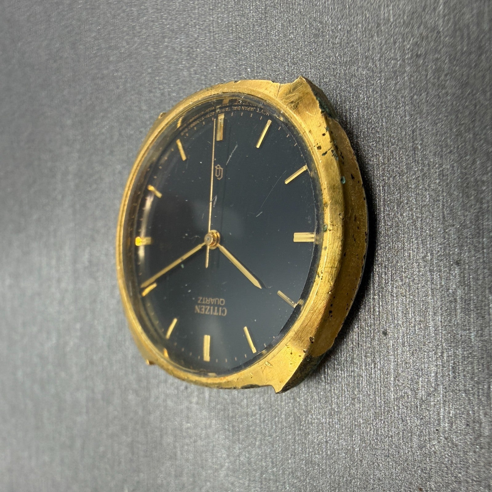 Citizen CQ Watch 32mm Black Dial Gold Tone Round PARTS!! 4031-S05448 New Battery3