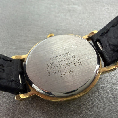 Citizen CQ Watch Women 22mm Gold Dial Gold Tone Oval 2931-291611 New Battery9