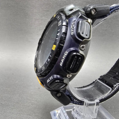 Casio Protrek Watch Men 54mm Blue Triple Sensor Daydate Digital PRG-40 New BattA2