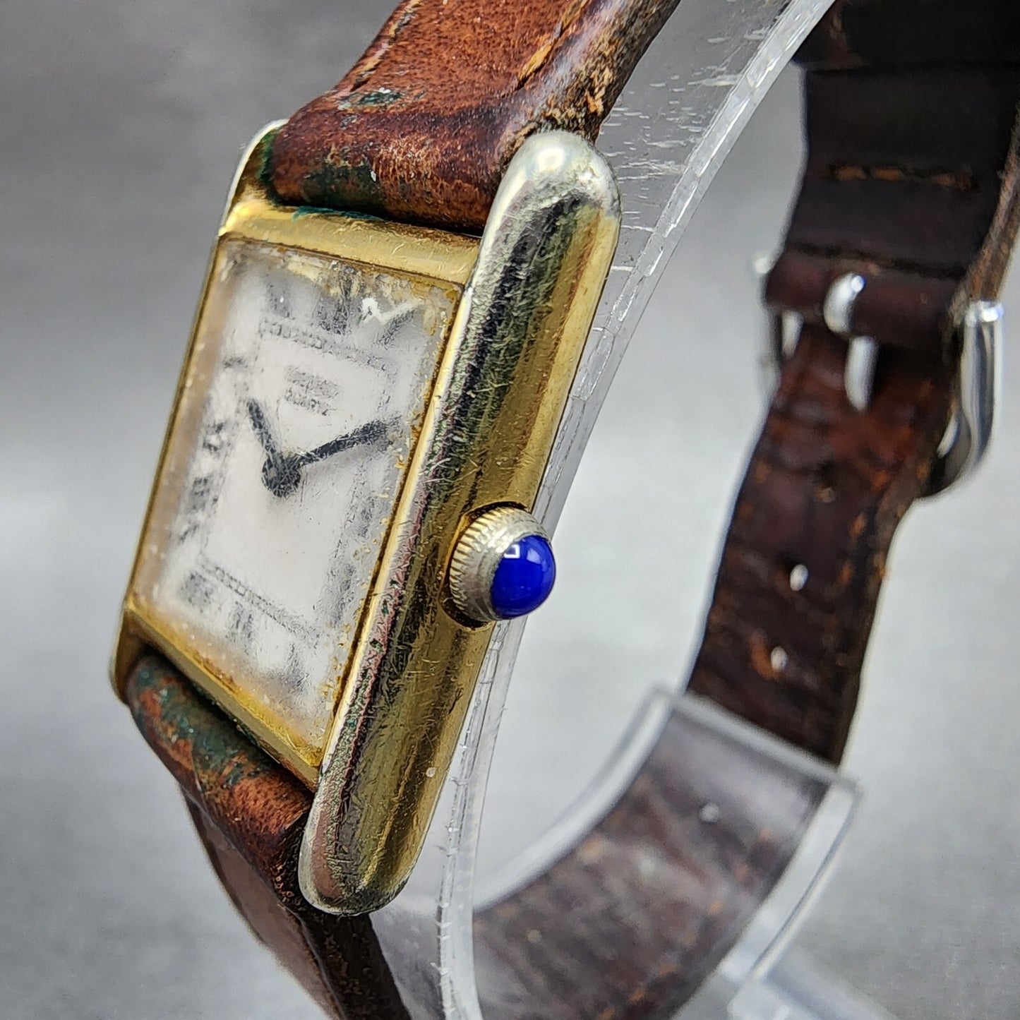 Seiko Tank Watch Women 17mm White Dial Gold Tone Rectangle READ!!!!! New Battery2