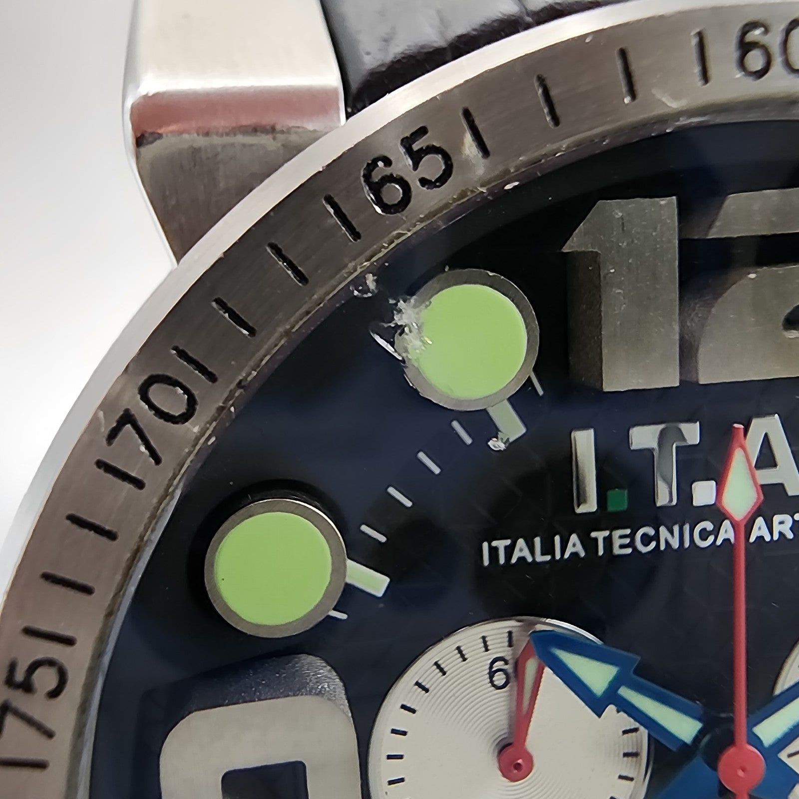ITA Orologio B.Compax 2.0 Watch Men 47mm Black Dial Silver Tone Chrono New Batt2