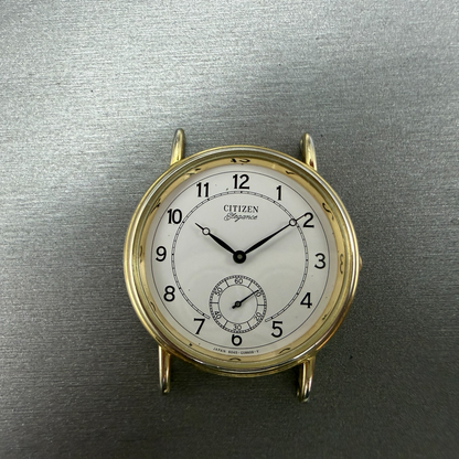Citizen Elegance Watch Men 34mm White Dial Gold Tone Round 6045-G02565 PARTS0