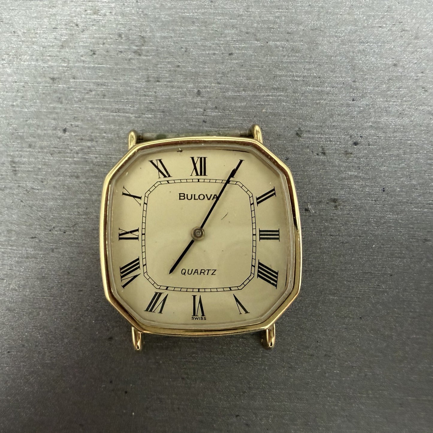 Bulova Watch Men 31mm Champagne Dial Gold Tone Octagon P0 Swiss PARTS0