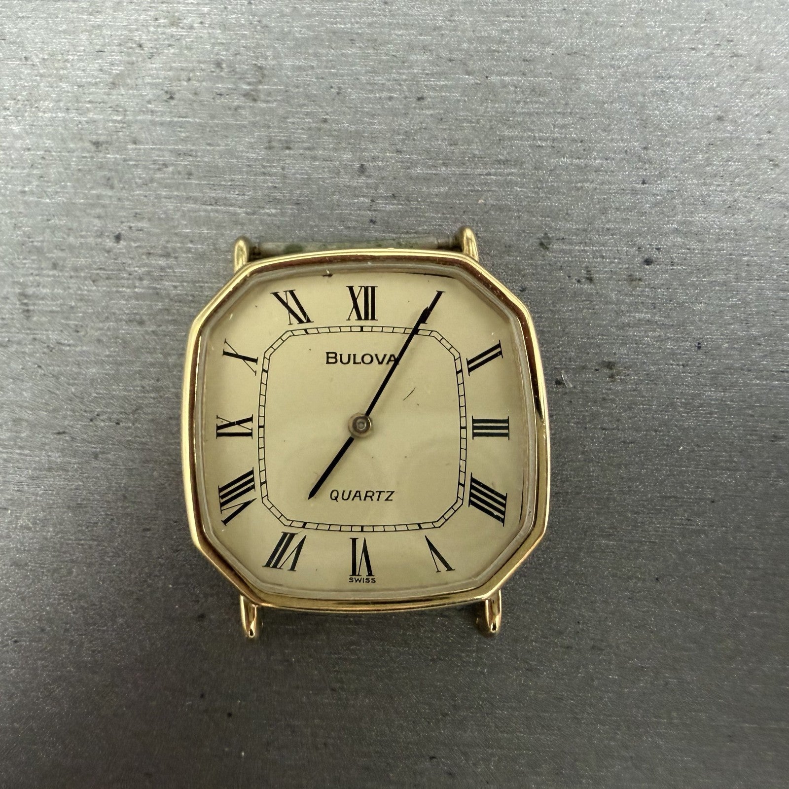 Bulova Watch Men 31mm Champagne Dial Gold Tone Octagon P0 Swiss PARTS0