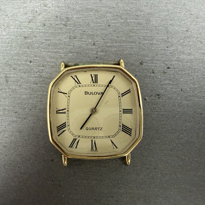 Bulova Watch Men 31mm Champagne Dial Gold Tone Octagon P0 Swiss PARTS0