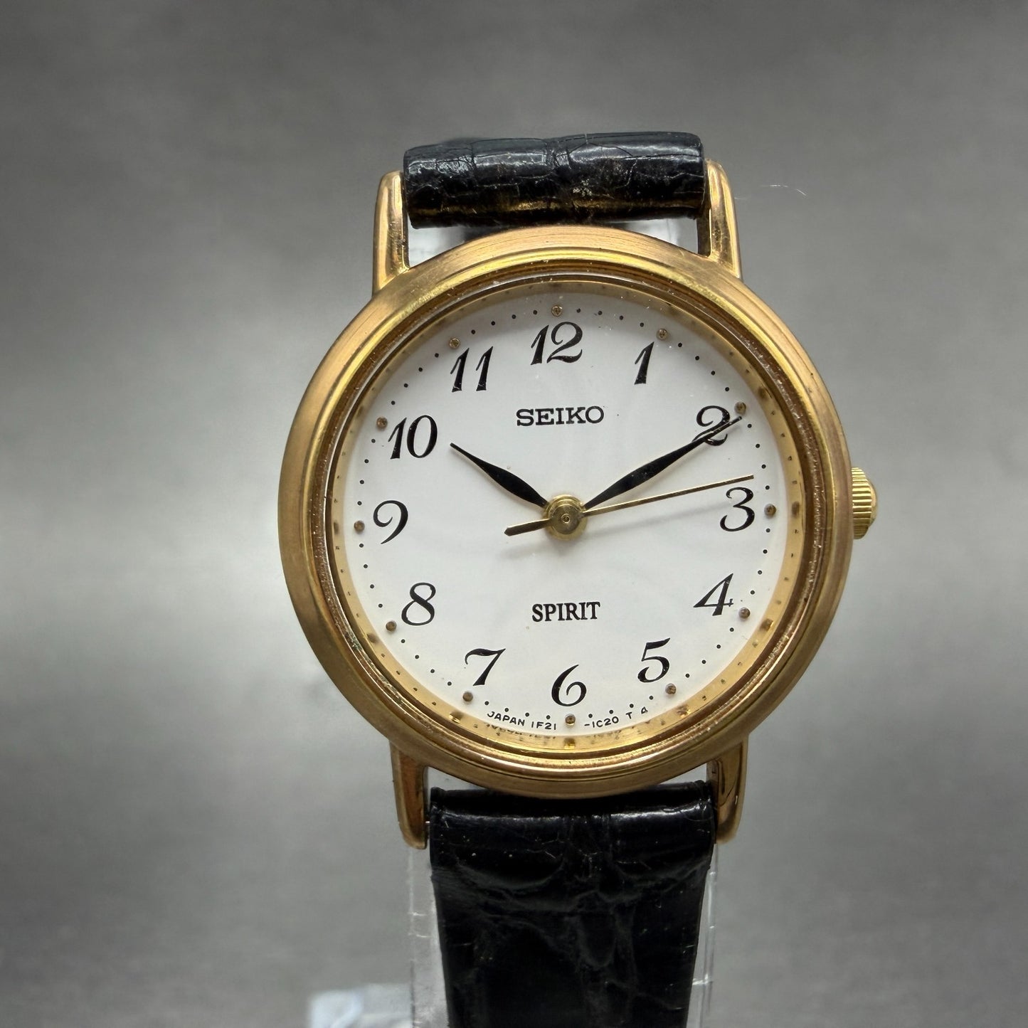 Seiko Spirit Watch Women 24mm White Dial Gold Tone Round 1F21-0H70 New Battery0