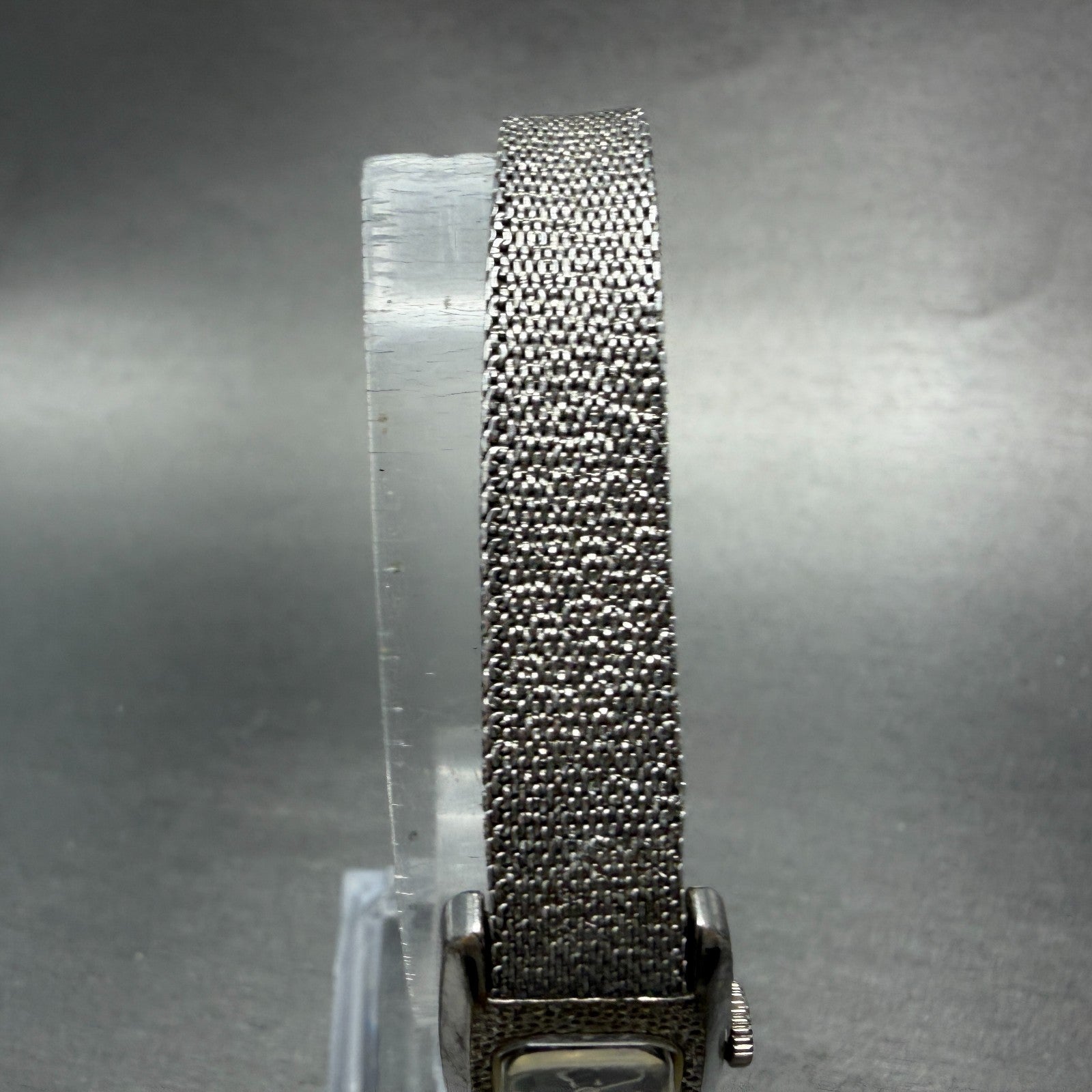 Seiko Tank Watch Women 16mm Purple Dial Silver Tone Manual 11-3409 Runs Vintage4