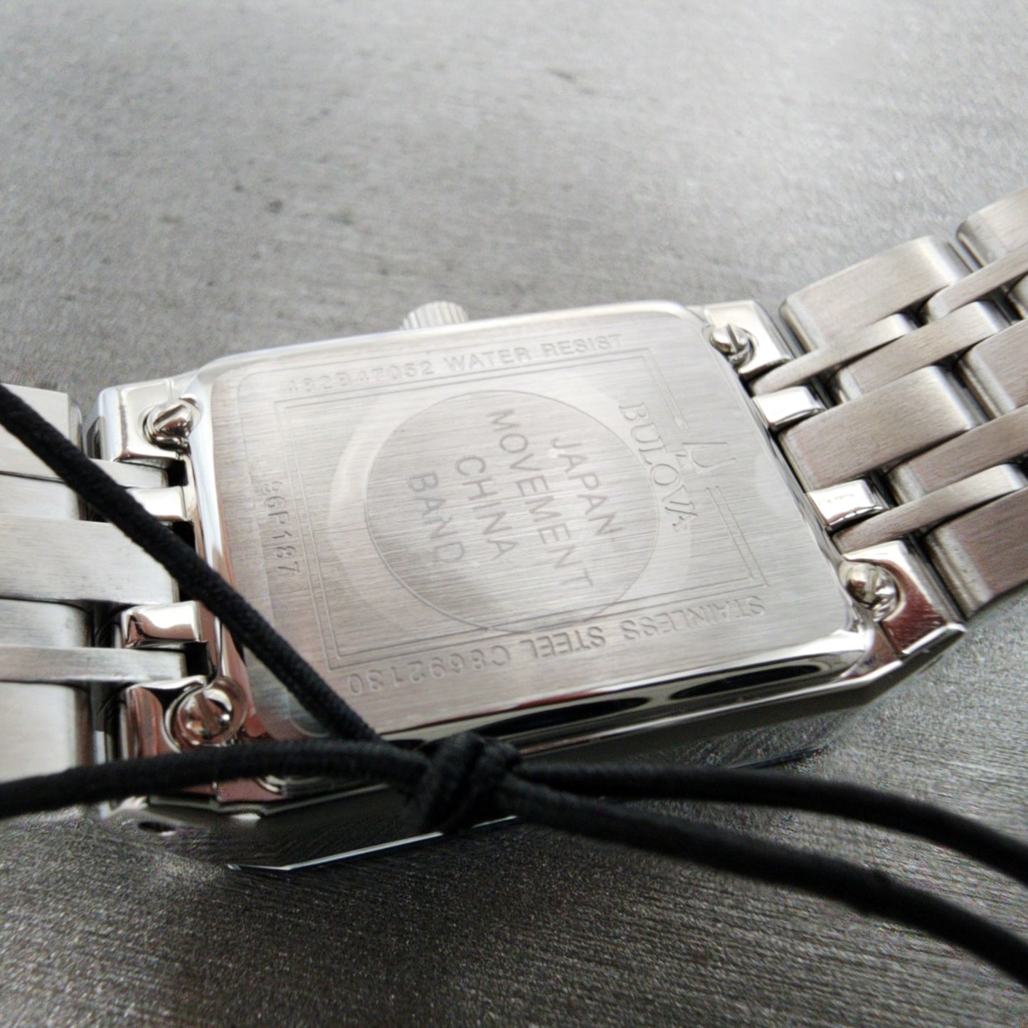 Bulova Quadra Tank Watch Women 21mm Blue Dial Silver Tone Rectangle 96P187 CHIP9