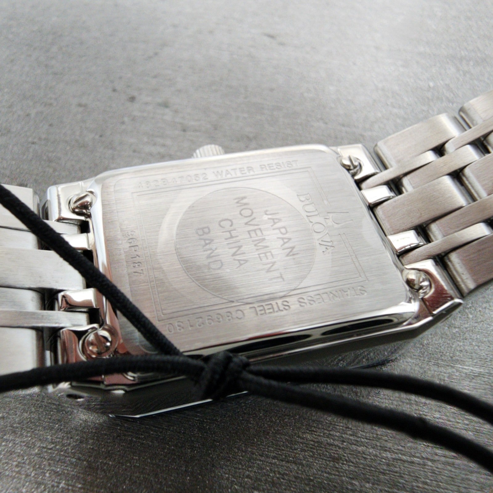 Bulova Quadra Tank Watch Women 21mm Blue Dial Silver Tone Rectangle 96P187 CHIP9