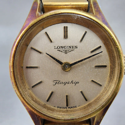 Longines Flagship Watch Women 19mm Champagne Dial Gold Plated Manual Wind Runs1