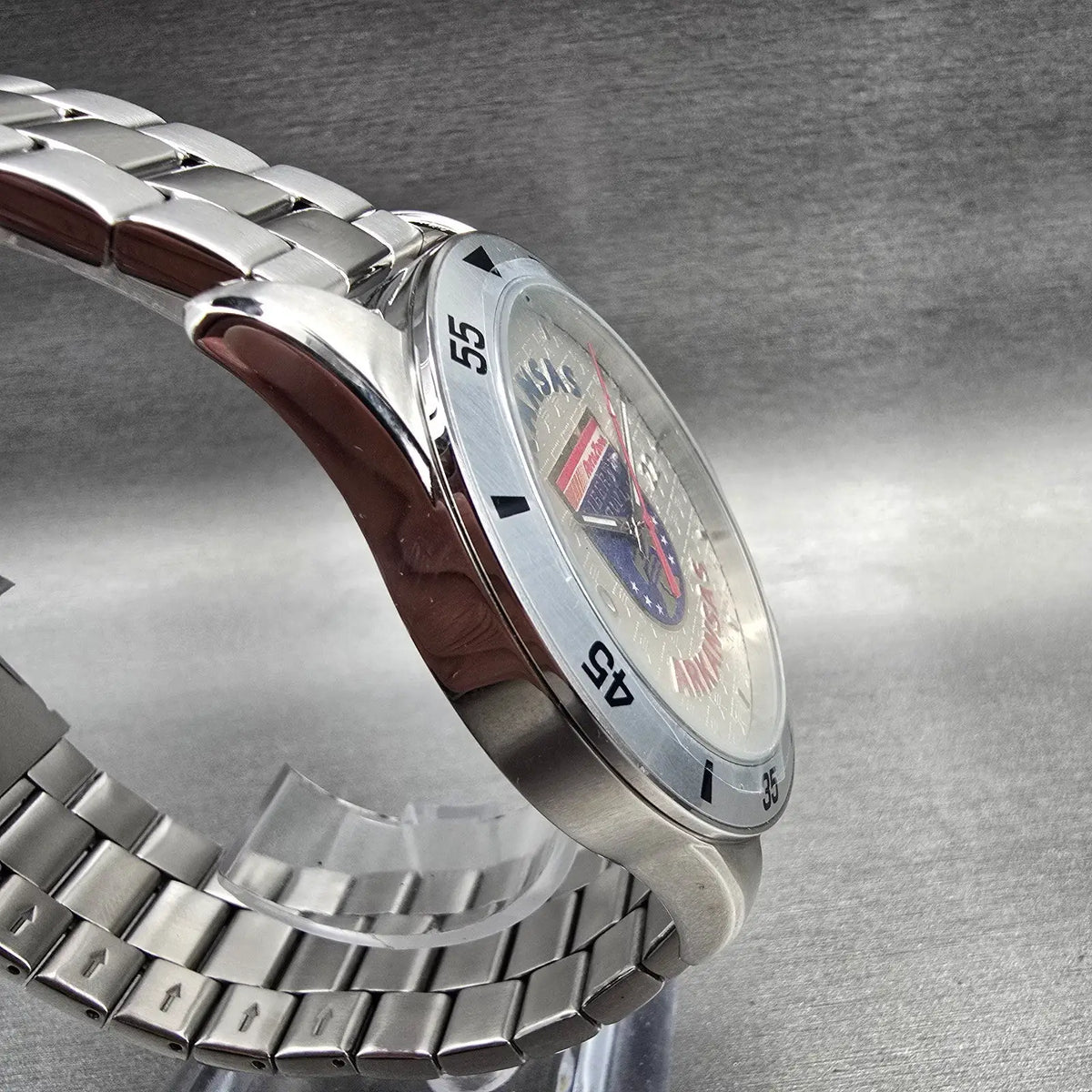 Bulova Caravelle 2022 Liberty Bowl Watch Men 46mm Silver Tone 43B172 New Battery3
